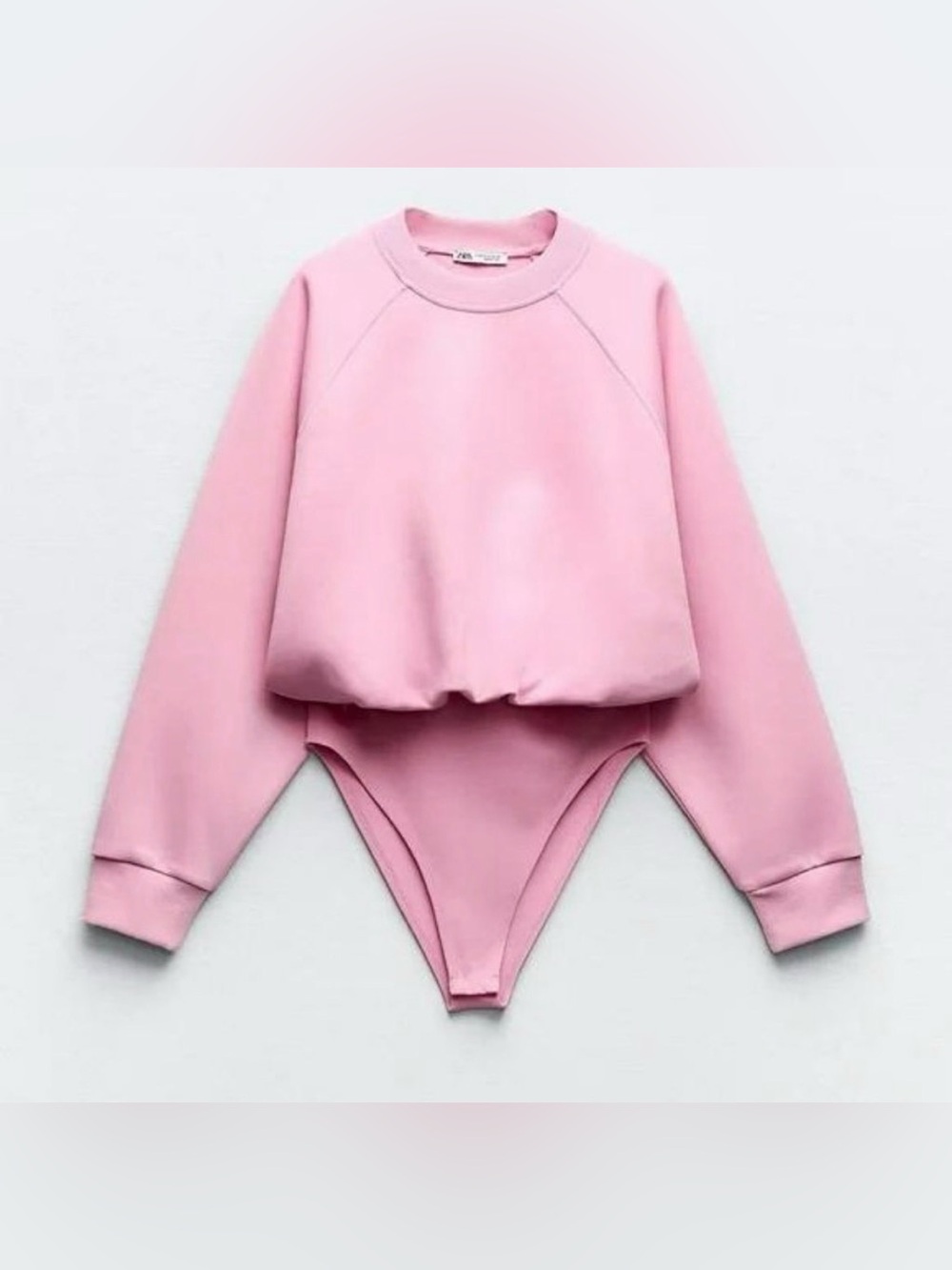 Zara Pink Bodysuit Sweatshirt